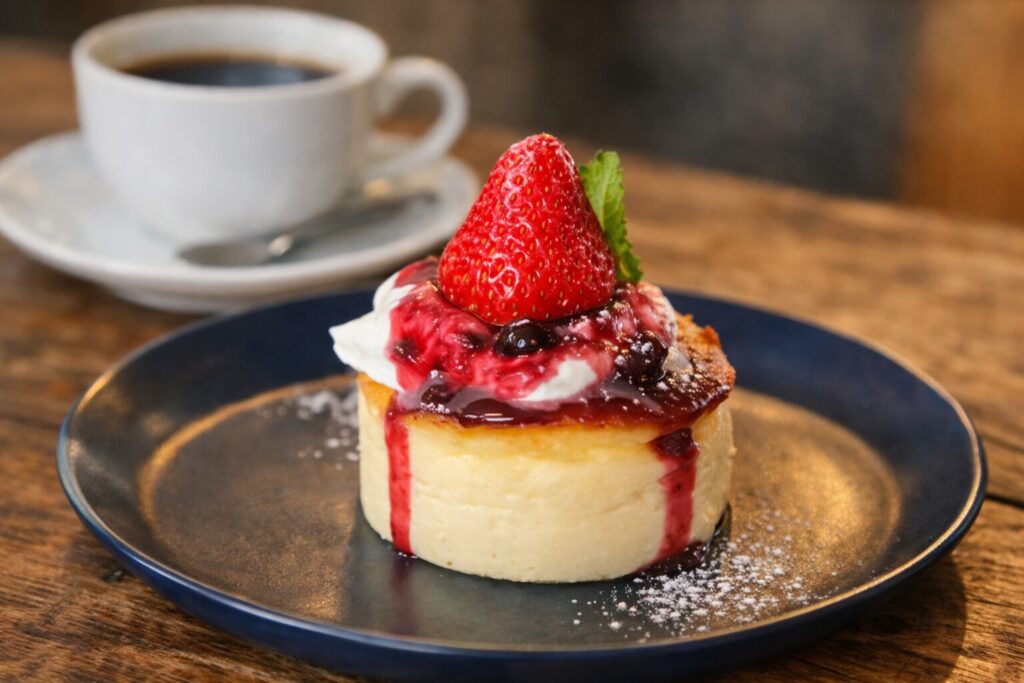 泉佐野カフェ いちごチーズケーキ