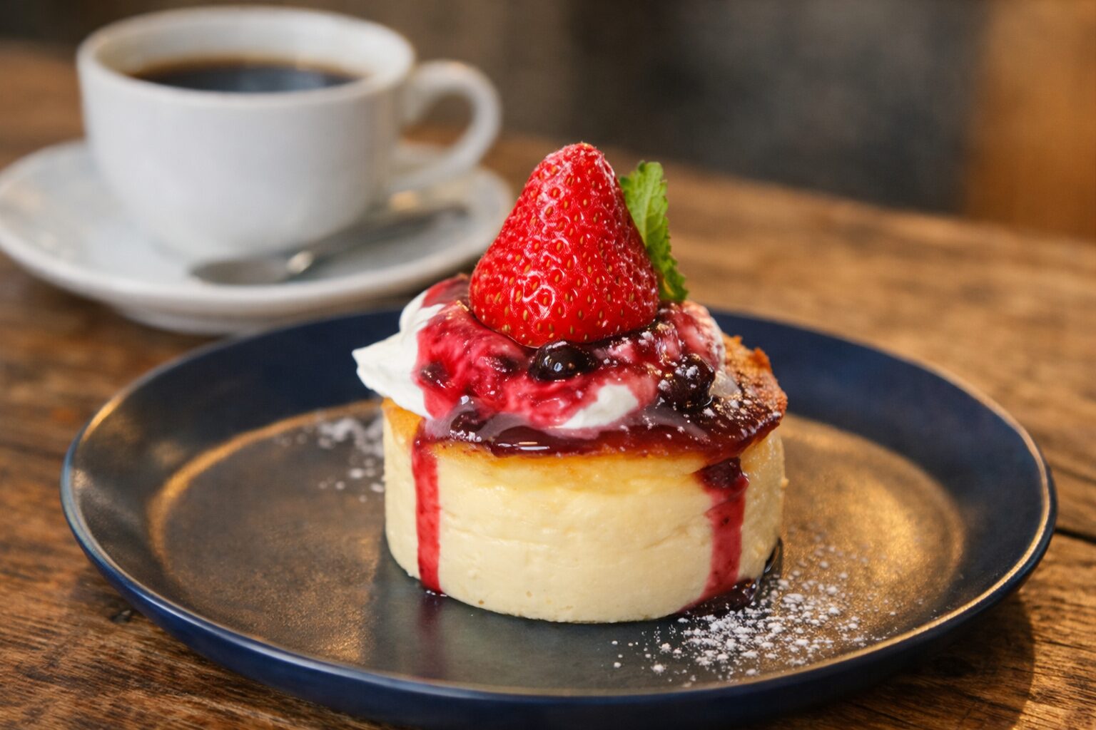 泉佐野カフェ いちごチーズケーキ