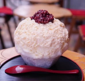 alt="大阪 中崎町 大阪浪花家 薄皮たい焼き"
小豆ミルクかき氷