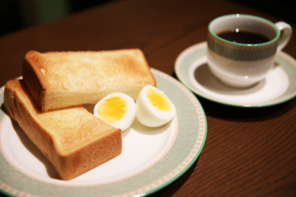 喫茶松竹のモーニングトーストセット
