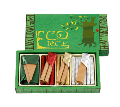 本髙砂屋のエコルセの詰め合わせと緑色の箱